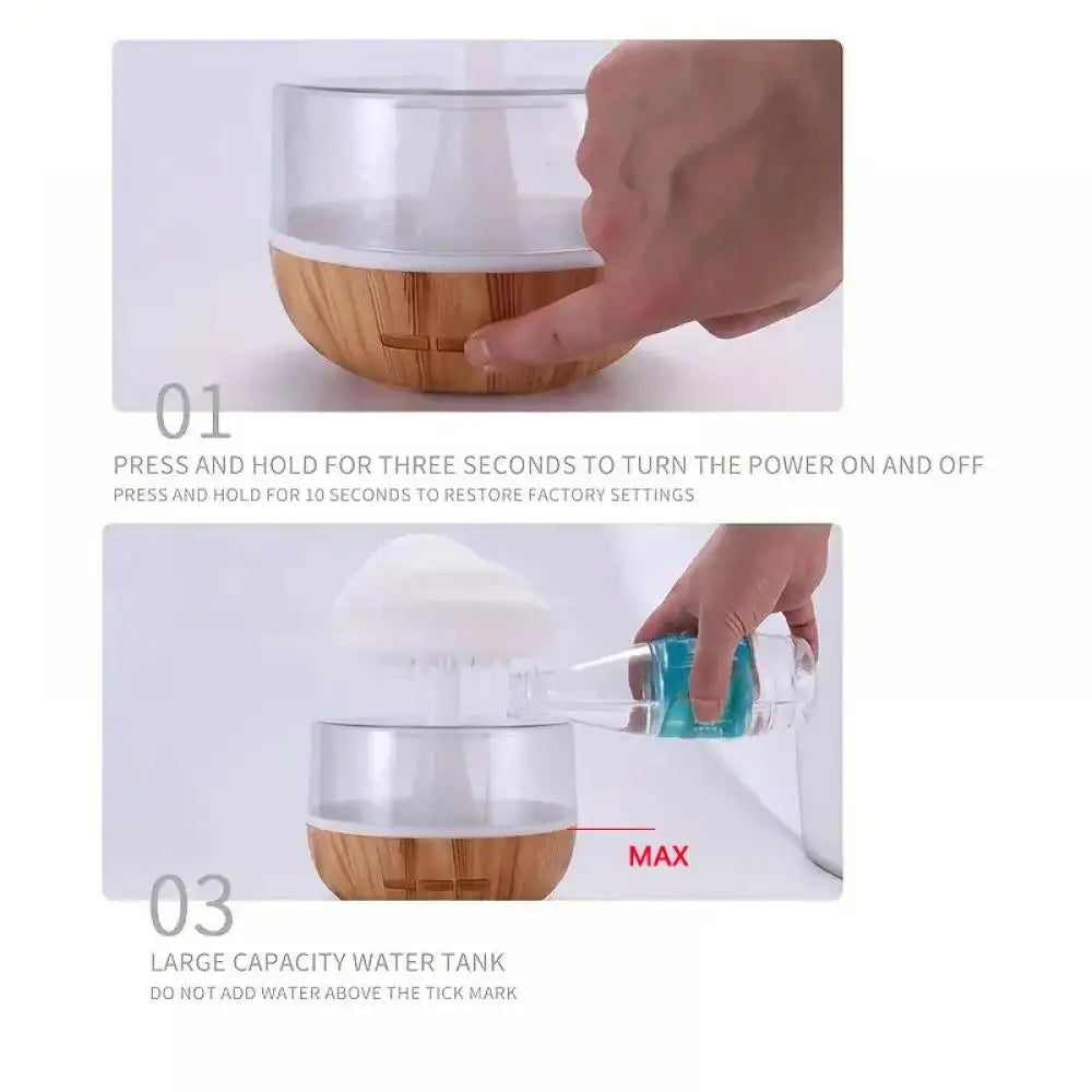 RainCloud Glow – Smart Raindrop Humidifier & Mood Light