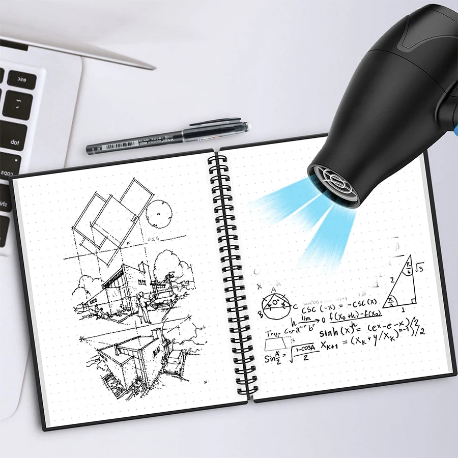 Reusable Smart Notebook A5 PU Leather with Storage Function 6 Page Styles Endlessly Reusable Note Pad Pen Self-Stick Notes Wipe