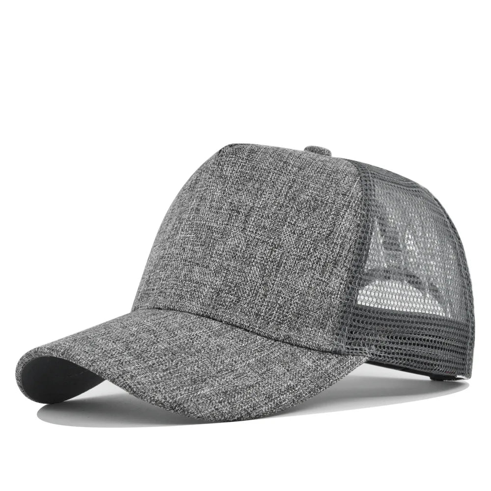 Boné de beisebol impresso com logótipo personalizado Topo Rígido Bonés de Rede de 5 Painéis para Homens Mulheres Boné Respirável Chapéu de Sol Gorra de Cor Pura Atacado