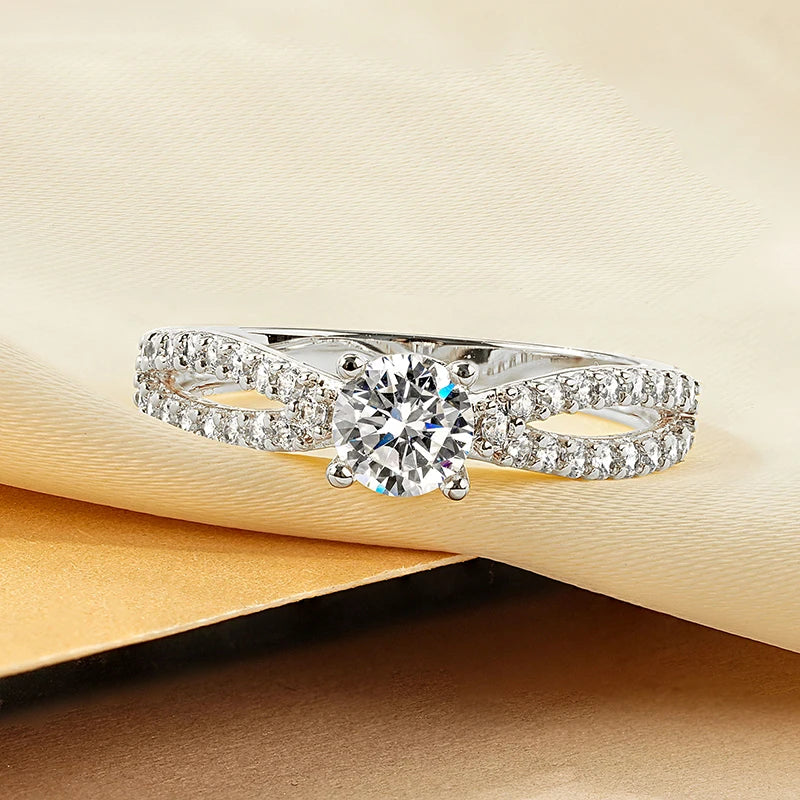 14k Gold-Style Plated Infinity Love Round Cut CZ Ring