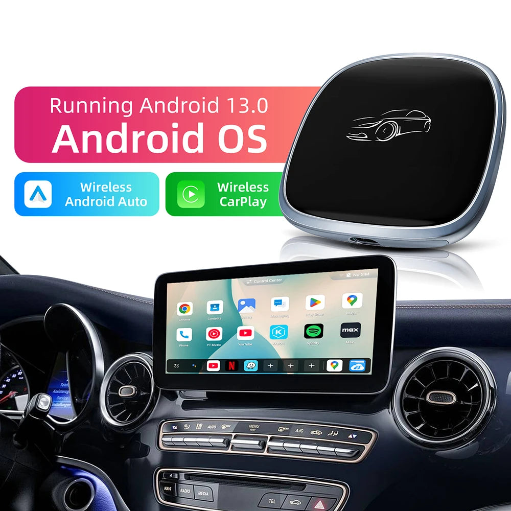 Smart CarPlay AI Box 2026 - Android 13 | Qualcomm Octa-Core | 4G+64GB Wireless Multimedia Adapter