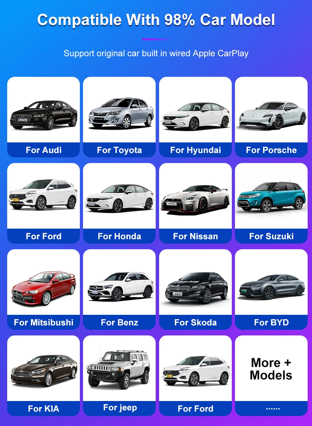 FLIXIVI CarPlay Ai Box 8+128G Android 13 Wireless Carplay Adapter/Android Auto QCM6125 8-Cores  CPU 4G LTE for VW Audi Kia Fiat