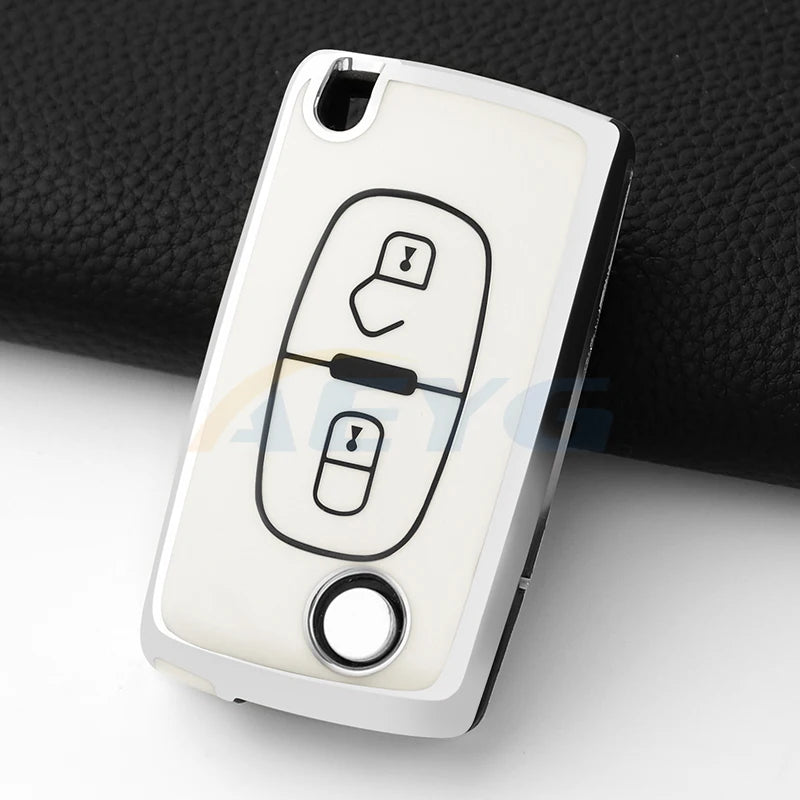 TPU Car Remote Key Case Cover For Peugeot Partner Citroen Berlingo C3 Picasso 2009 2010 2011-2016 Key Chain Accessories