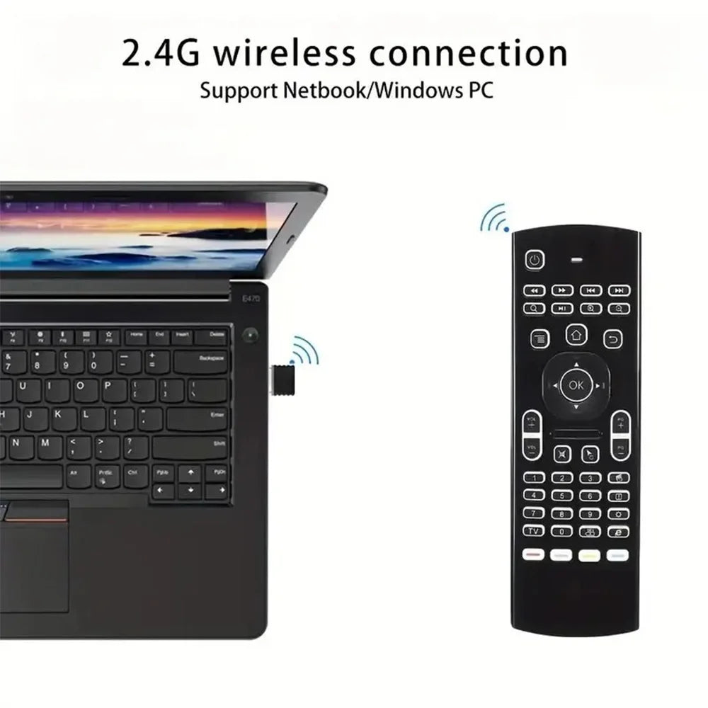 2.4GHz Wireless MX3 Air Mouse Mini Keyboard Voice Backlit Remote Control IR Learning Remote Control for PC Android TV Box