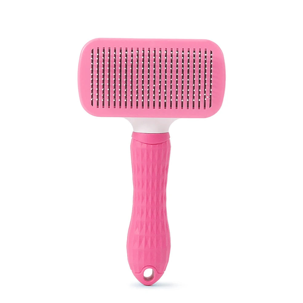 Self-Cleaning Stainless Steel Pet Grooming Brush for Dogs & Cats