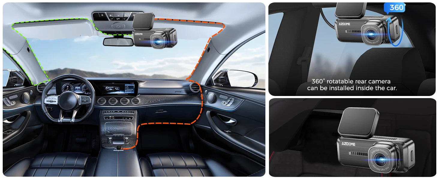 AZDOME M200 Dash Cam English Voice Control 2K Car DVR WiFi Camera for Vehicle Night Vision G-Sensor 24H Parking Monitor