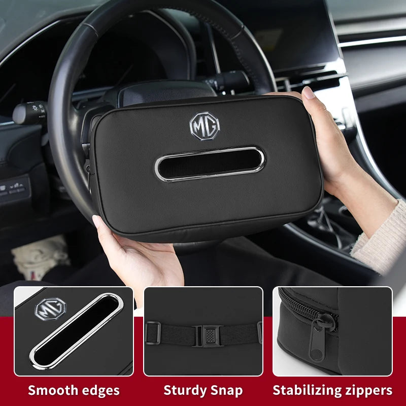 Car Seatback Tissue Box Armrest Paper Napkin Storage Bag Accessories  For Morris Garages MG 6 3 5 7 TF ZR ZS HS GS GT Hector