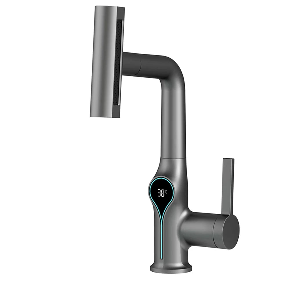 Digital Waterfall Basin Tap with LED Temperature Display