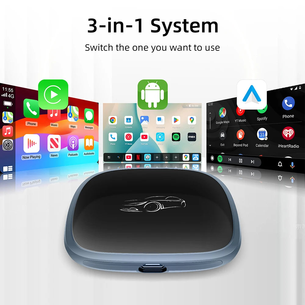 Smart CarPlay AI Box 2026 - Android 13 | Qualcomm Octa-Core | 4G+64GB Wireless Multimedia Adapter