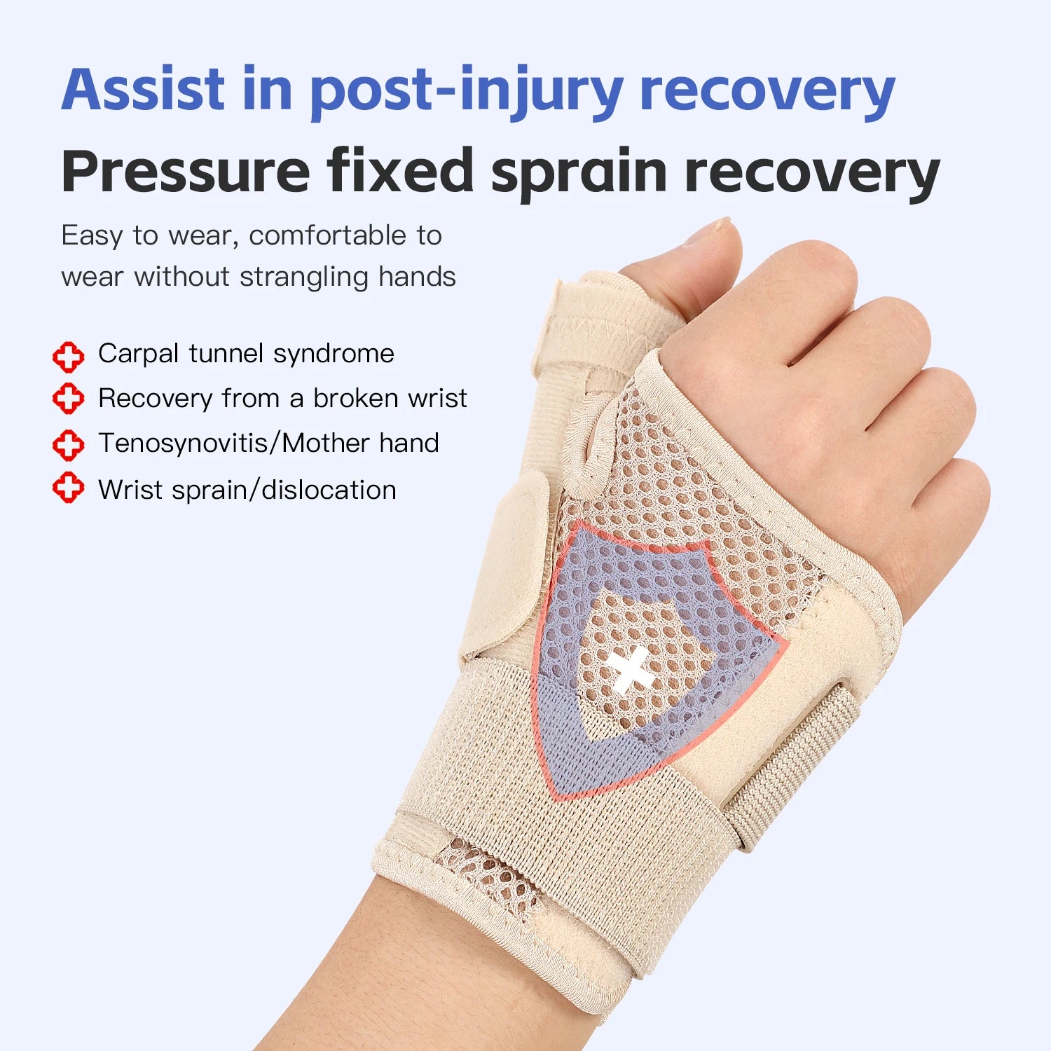 Flexible Splint Wrist Thumb Support Brace for Tendonitis Arthritis Breathable Thumb Protector Guard Fits Right and Left Hand