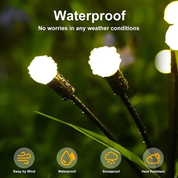 Swaying Solar Firefly Garden Lights Waterproof Path Decor