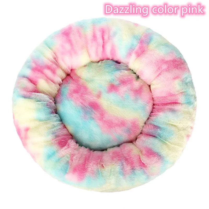 Cama Para Animais De Estimação Super Macia Para Gatos Pelúcia Tamanho Normal Lavável Cama Calmante Cama Donut Artefacto De Dormir Confortável Adequado Para O Inverno