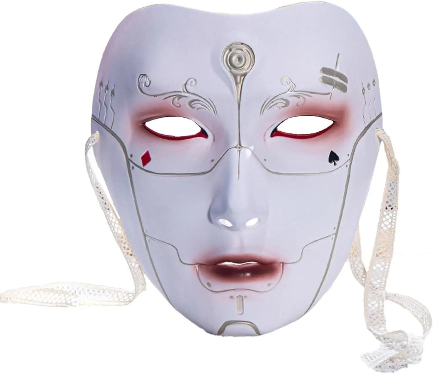 Beautiful Woman Mask Full Face Chinese Ancient Style DIY Hand-painted Decor for Masquerade Party Props Hanfu Costume Accessories