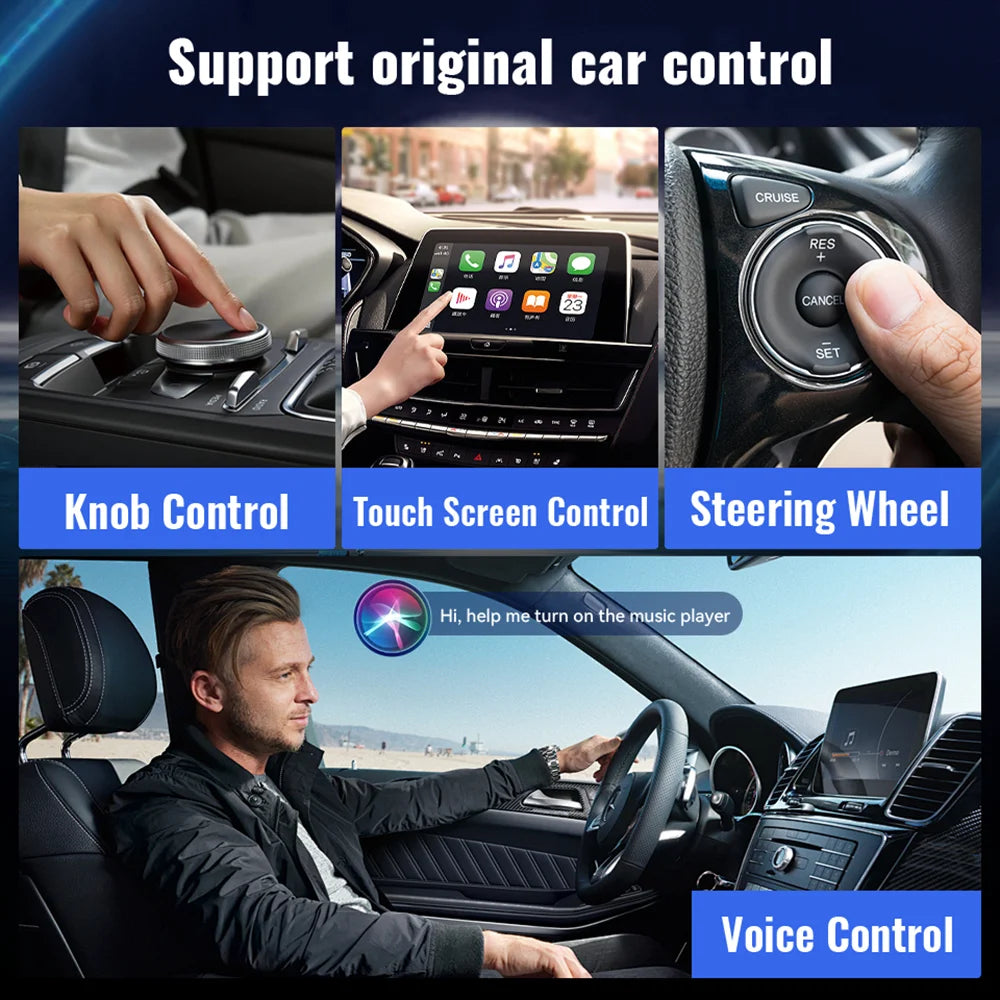 XUDA Android14 Wireless CarPlay/Android Auto 3in1 NEW CarPlay Ai Box  4Cores 4GB RAM+64GB ROM Plug and Play Stable Transmission
