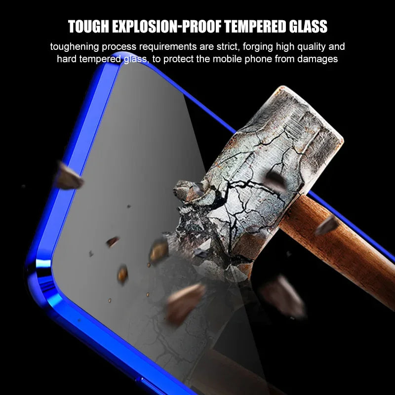 Cover For Samsung Galaxy S25 S24Ultra S23 A15 A53 A54 A52 S22 Note20Ultra S9 S8 360 Degree Privacy Protection Magnetic Case