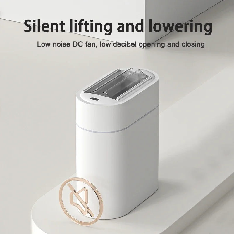 7/9L Two-way Smart Sensor Trash Can with Lid Wall Mount Narrow Slit Toilet Wastebasket for Kitchen Induction Garbage Bin Dustbin