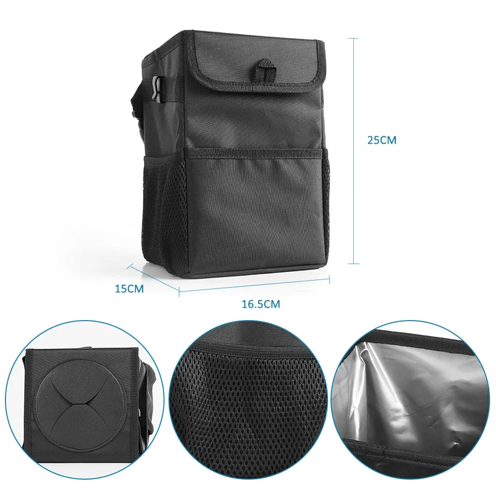 Waterproof Car Trash Can Bin, Acessórios Auto Organizer, Lixo Dump, Bolsos de armazenamento de carros, Closeable, portátil