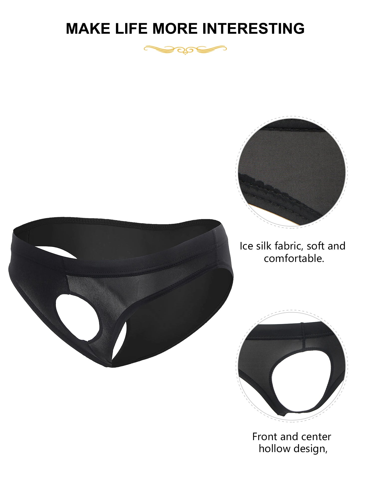 Men's Transparent Low Waist Jockstrap Thong