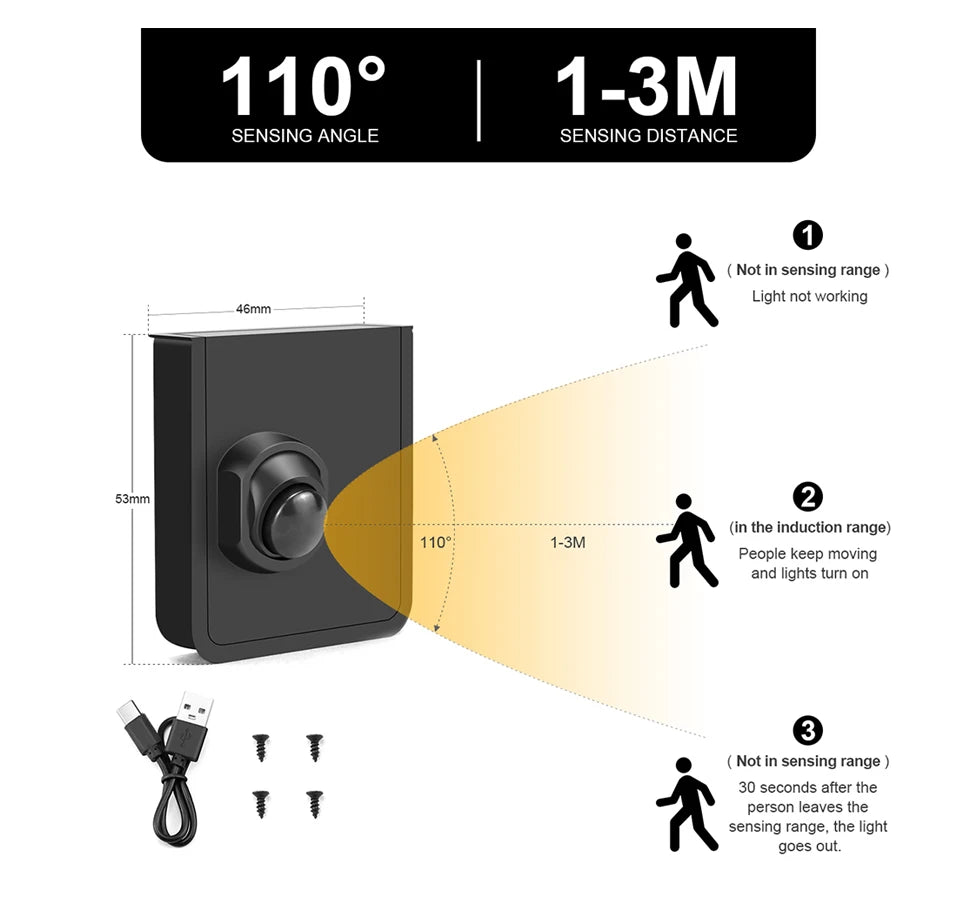 Smart Dual Sensors PIR Motion Sensor Switch DC 24V Neon Light LED Strip 2m 5m 10m for Bathroom Bedroom Stair Night Lamp