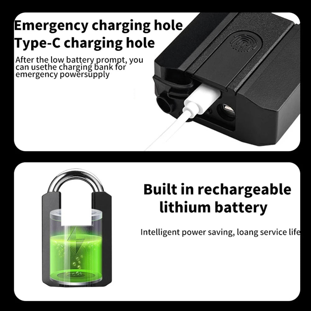 BBDHOME Smart Padlock TTlock App Control Fingerprint Keyless Waterproof IP67 Outdoor Biometric Tough Suitable Gym High Quality