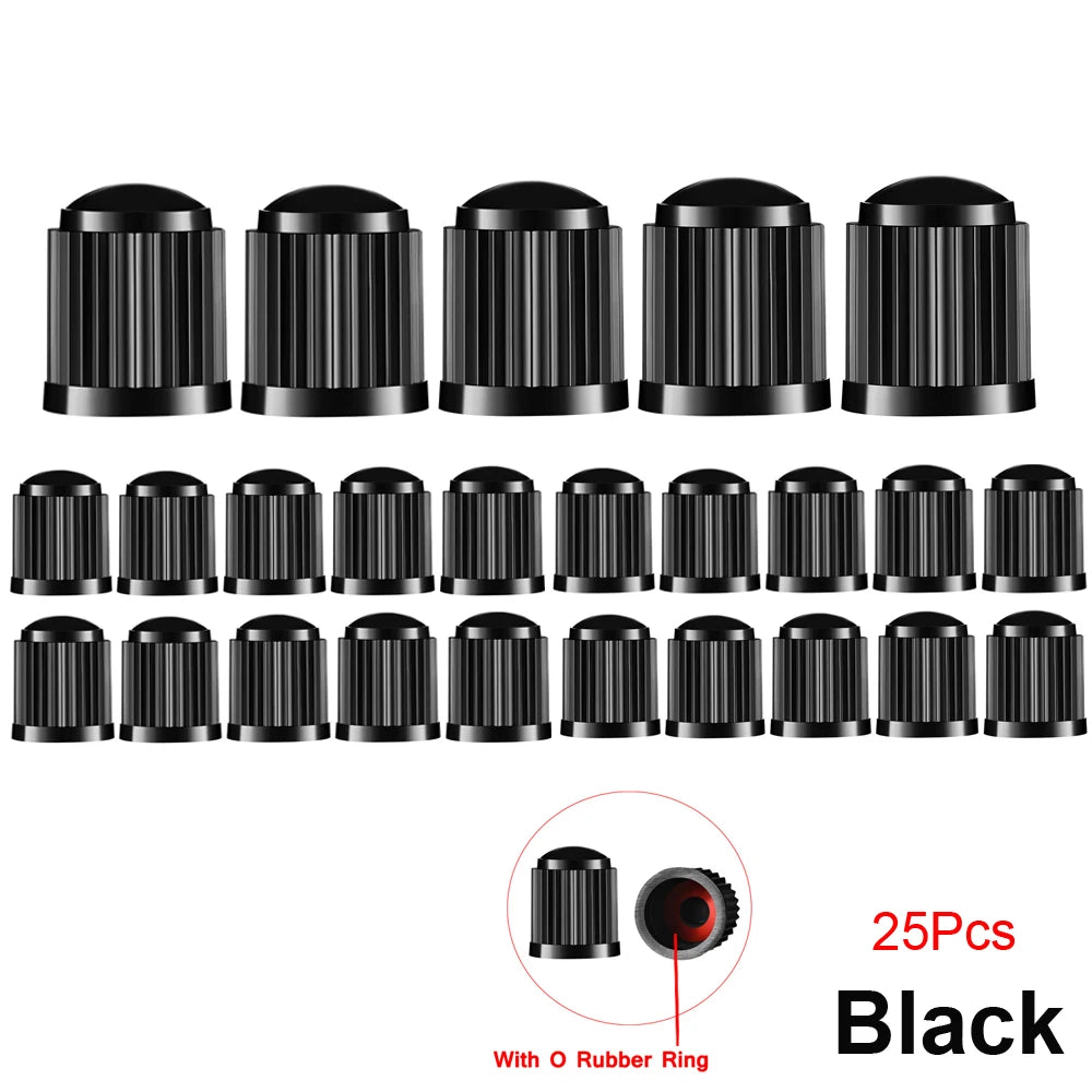 10/25/50/100Pcs Tire Valve Caps, Plastic Car Tire Stem Dust Covers Universal Valve Caps for Cars, Bicycle, Trucks, Motorcycles