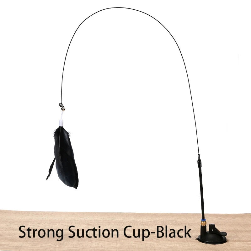 Professional Suction Cup Simulation Bird Feather Cat Teaser Wand