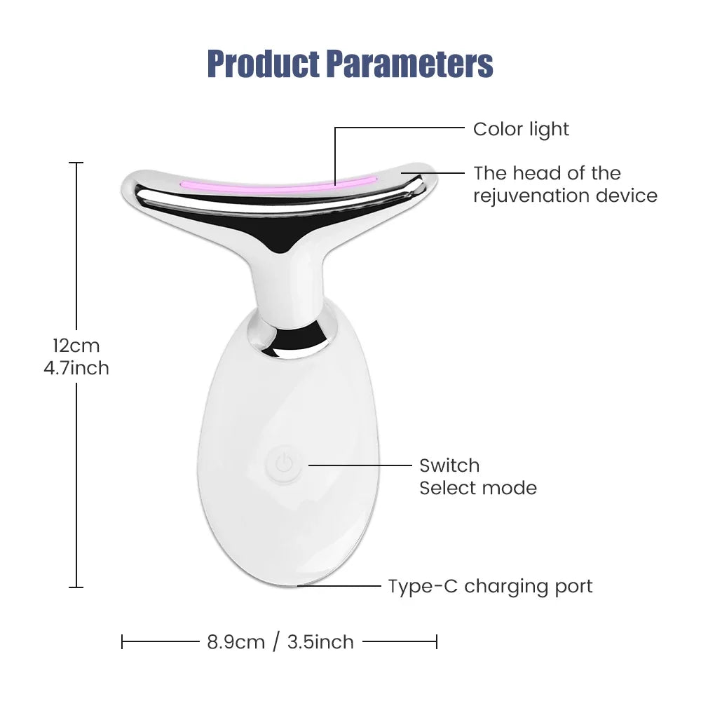 7 Color LED Face Lifter Neck Beauty EMS Neck Face Lifting Massager Skin Tighten Device Photon Anti Wrinkle Double Chin Remover