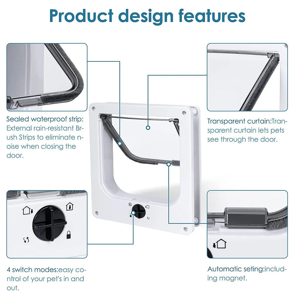 Professional 4-Way Locking Smart Pet Security Door