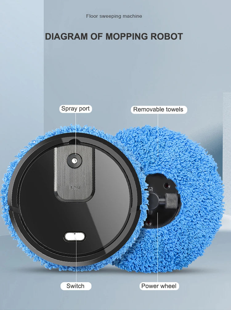 Smart Sweeping and Mop Robot Vacuum Cleaner Dry and Wet Mopping Rechargeable Robot Home Appliance with Humidifying Spray