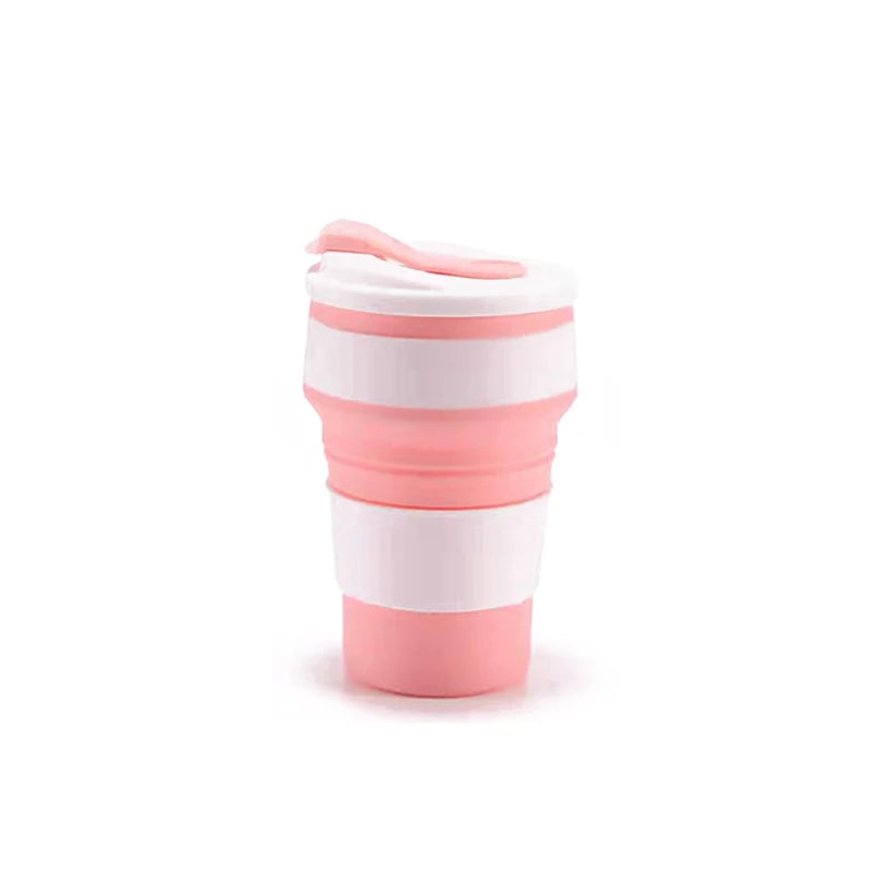 350ml Collapsible Silicone Travel Coffee Cup with Lid