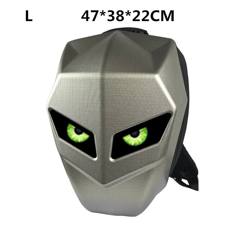 LED Knight Cycling Backpack Fashion Motorcycle Helmet Bluetooth Waterproof Hard Shell Laptops Bags Personality With Eye