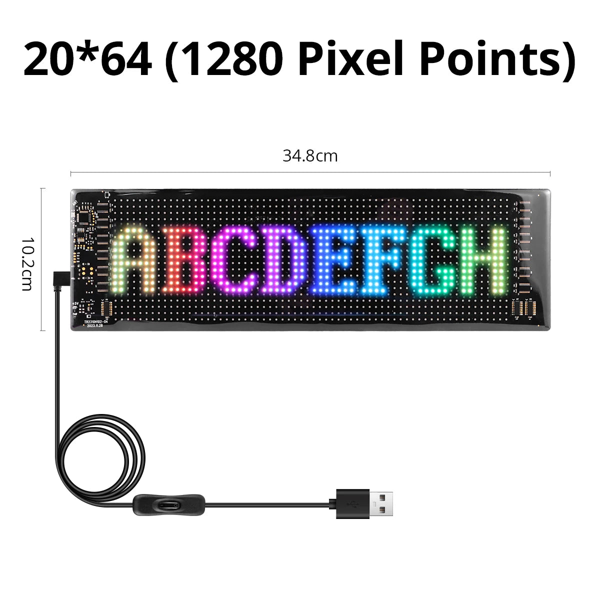 LED RGB Matrix Panel Rolling Advertisement LED Sign USB 5V with Remote Programmable logo light for Car Shops Offices Restaurants