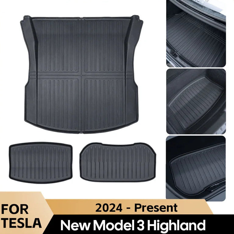 Tesla Model 3 Highland 2024-Present TPE Waterproof Trunk Mat Set