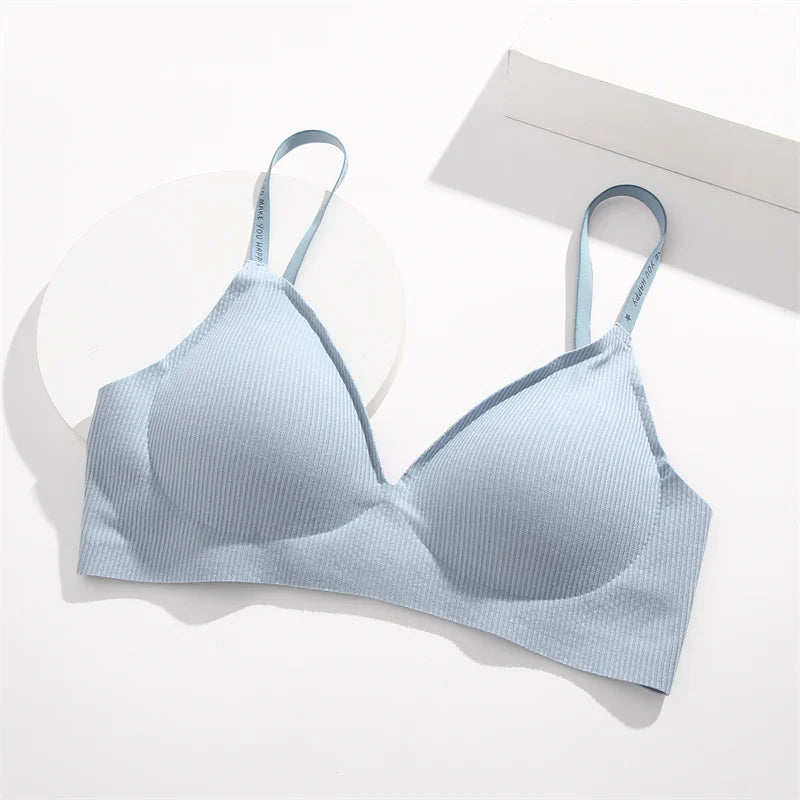 3-Pack Seamless Wire-Free Plunge Push Up Bras