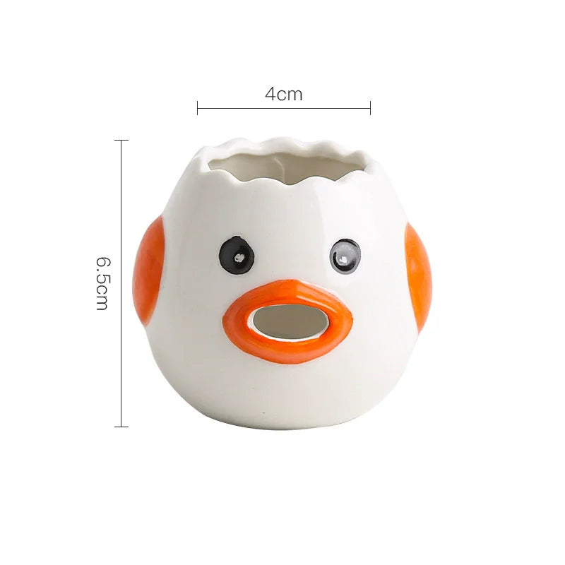 Separador de Ovos de Cerâmica de Frango Cartoon Pequeno Separador de Gemas e Claras Filtro Ferramenta de Cozedura para Padaria Ferramentas de Cozinha