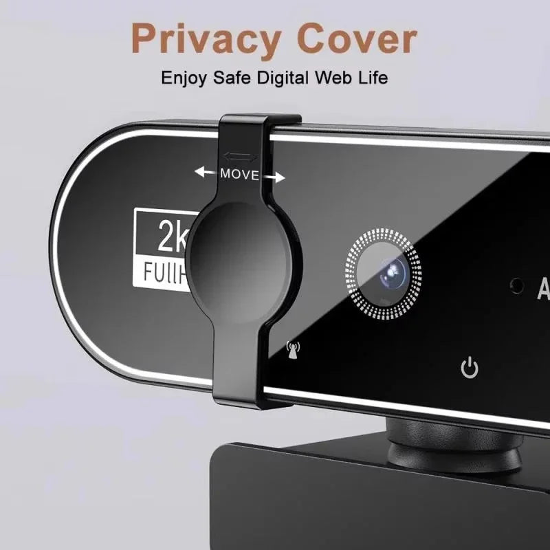 Webcam Mini Lenovo 4K HD Microfone Webcam 2K Full HD Foco Automático USB para PC Portátil Câmara de Gravação de Vídeo com Foco Automático