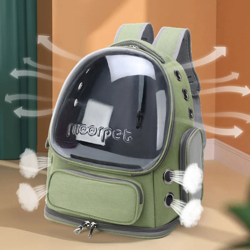 Transparent Breathable Pet Travel Backpack for Cats, Dogs & Birds