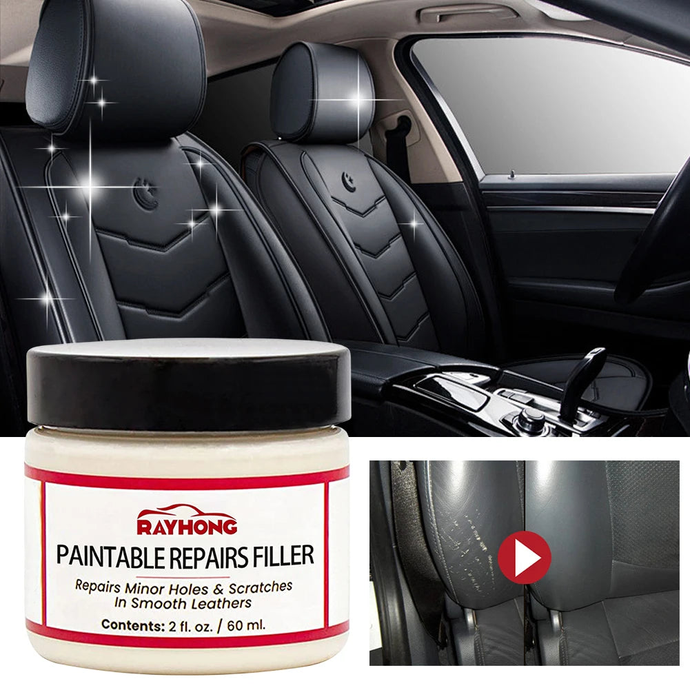 60/20ml Leather Repair Filling Paste Compound Leather Restoration Cream Car Leather Car Repair Scratches Cracks Sofa Auto Seat