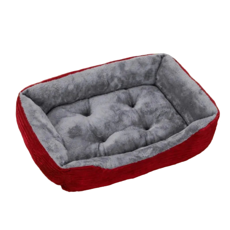 Cama Quadrada para Cães, Acessórios para Animais de Estimação, Cama Sofá Calmante de Pelúcia com Almofada Macia para Gatos e Cães Pequenos e Médios