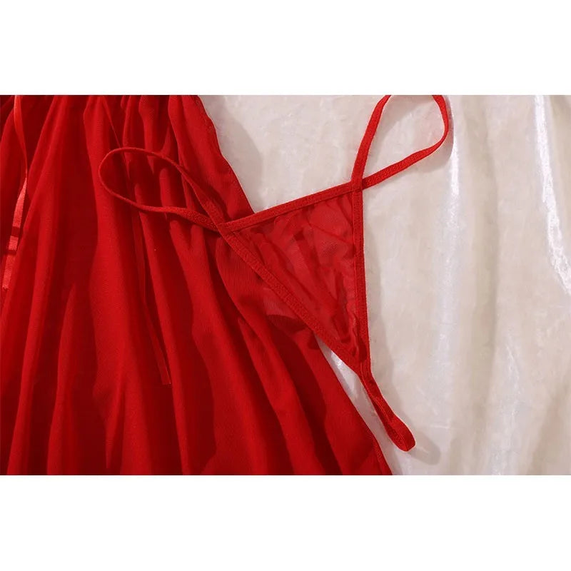 3-Piece Hot Babydoll Lingerie Set with Garter Belt