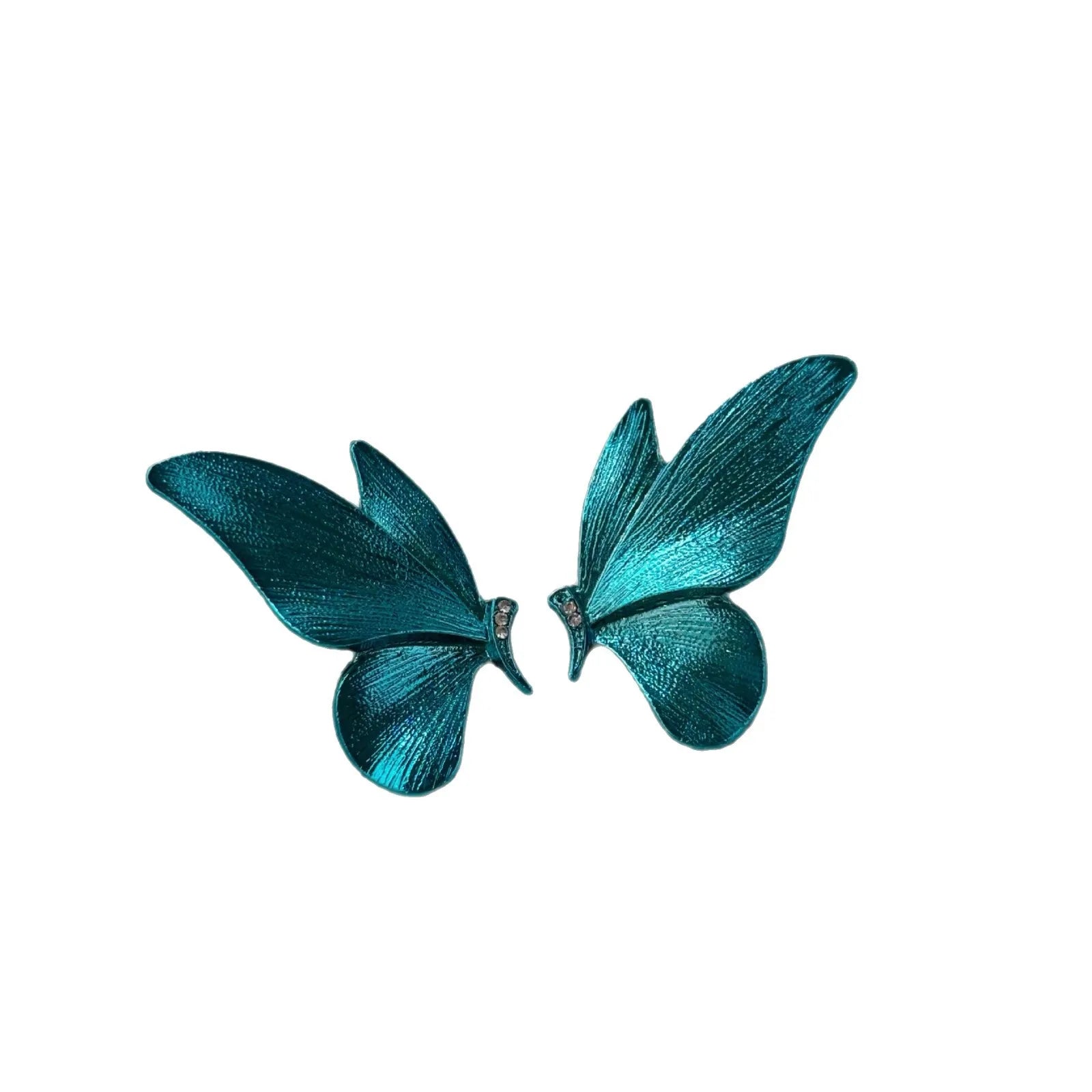 Elegant Blue Butterfly Wing Stud Earrings Vintage Jewelry Gift