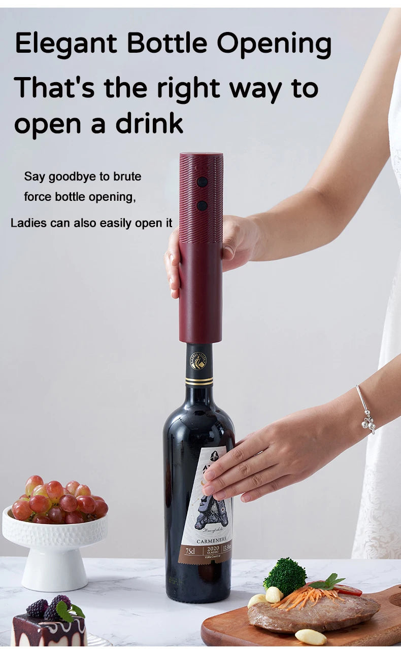 Automatic Wine Bottle Opener USB Rechargeable Electric Wine Corkscrew Opener One-click Button Wine Tools Bar Kitchen Products