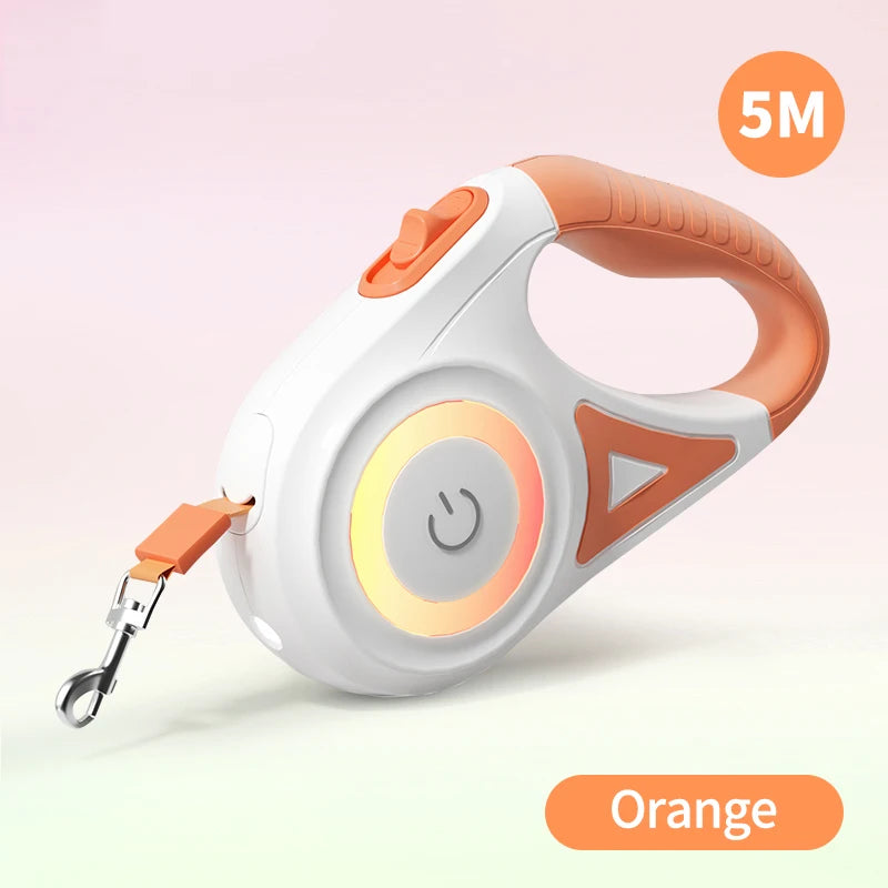 5M LED Luminous Retractable Dog Leash for Night Safety