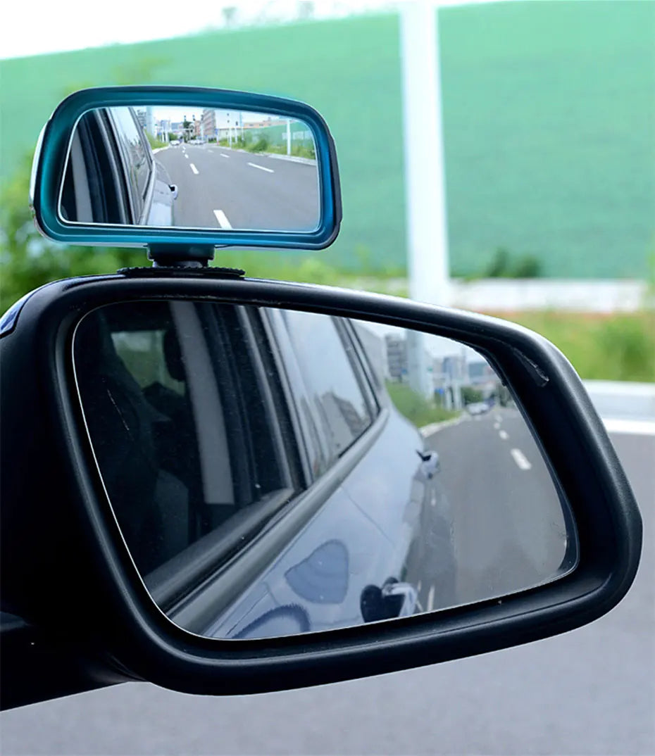 SEAMETAL 360-Degree Rotation Safety Convex Mirror Wide Angle Self-Adhesive Car Blind Spot Mirror Auto Auxiliary Rear View Mirror