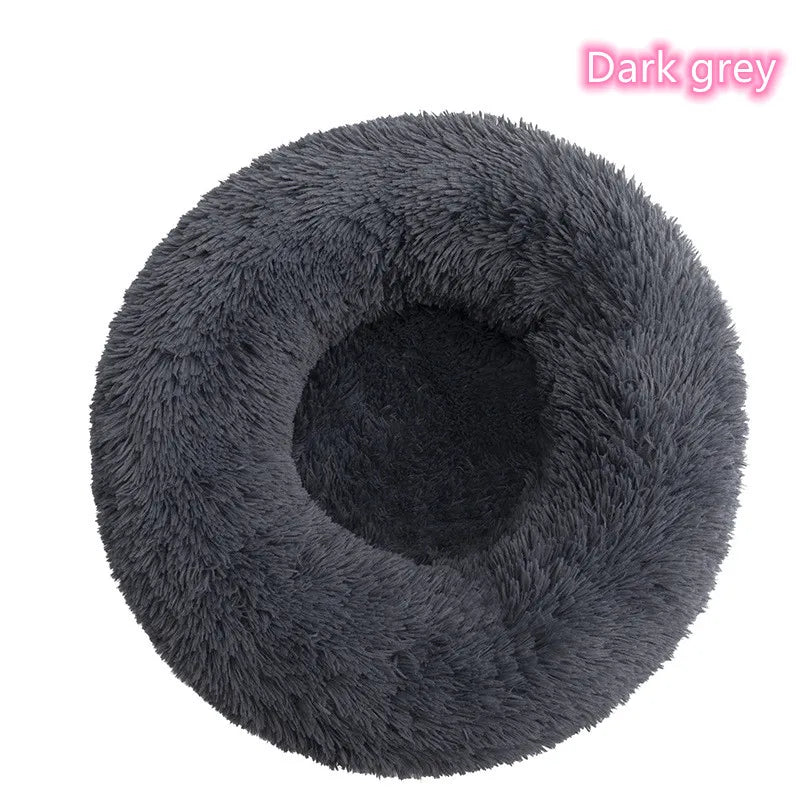 Cama Para Animais De Estimação Super Macia Para Gatos Pelúcia Tamanho Normal Lavável Cama Calmante Cama Donut Artefacto De Dormir Confortável Adequado Para O Inverno