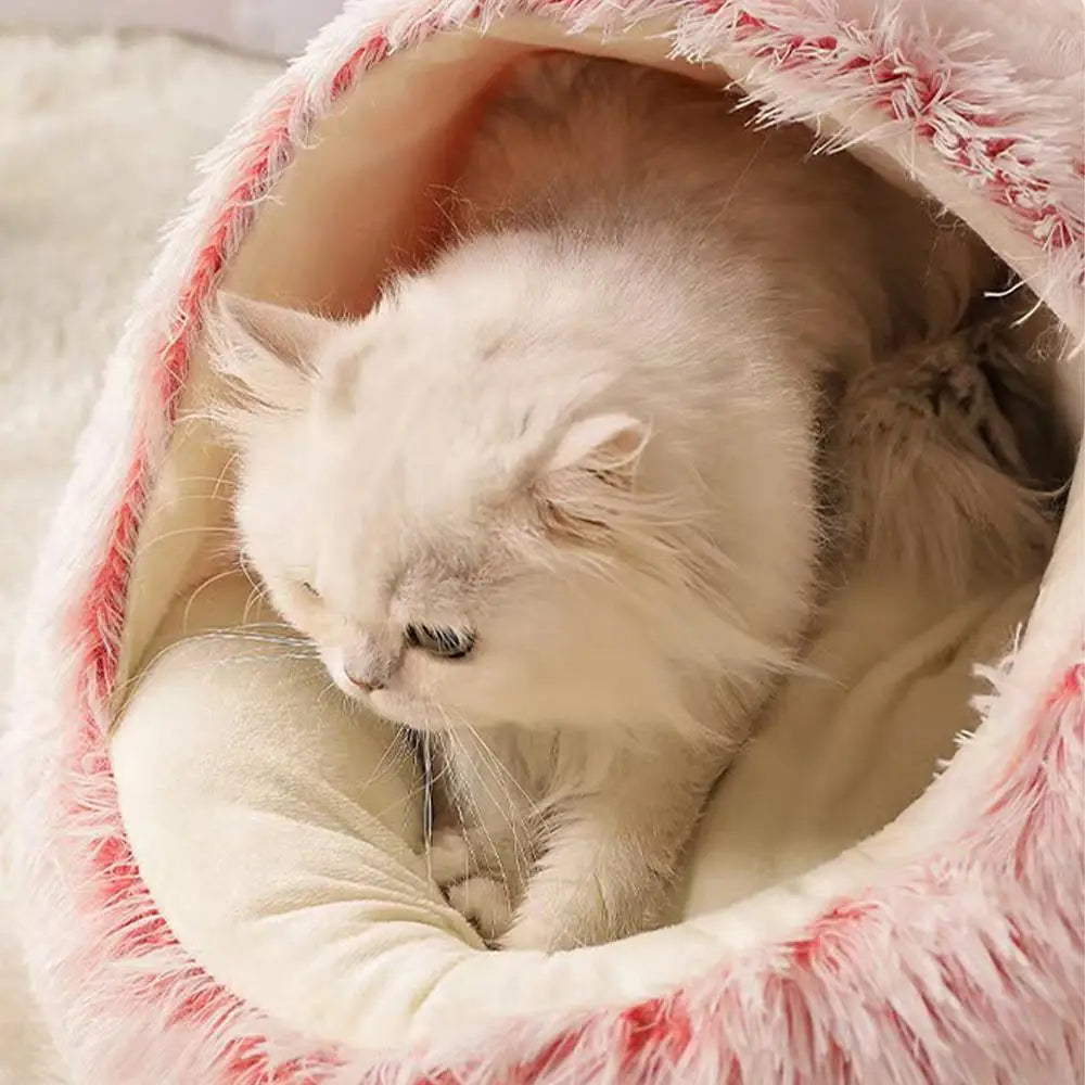 Cama de Inverno Redonda em Pelúcia para Gatos, Almofada para Gatos, Casa Quente para Gatos, Cesto para Gatos, Saco de Dormir para Animais de Estimação, Ninho para Gatinhos, Canil para Cães e Gatos