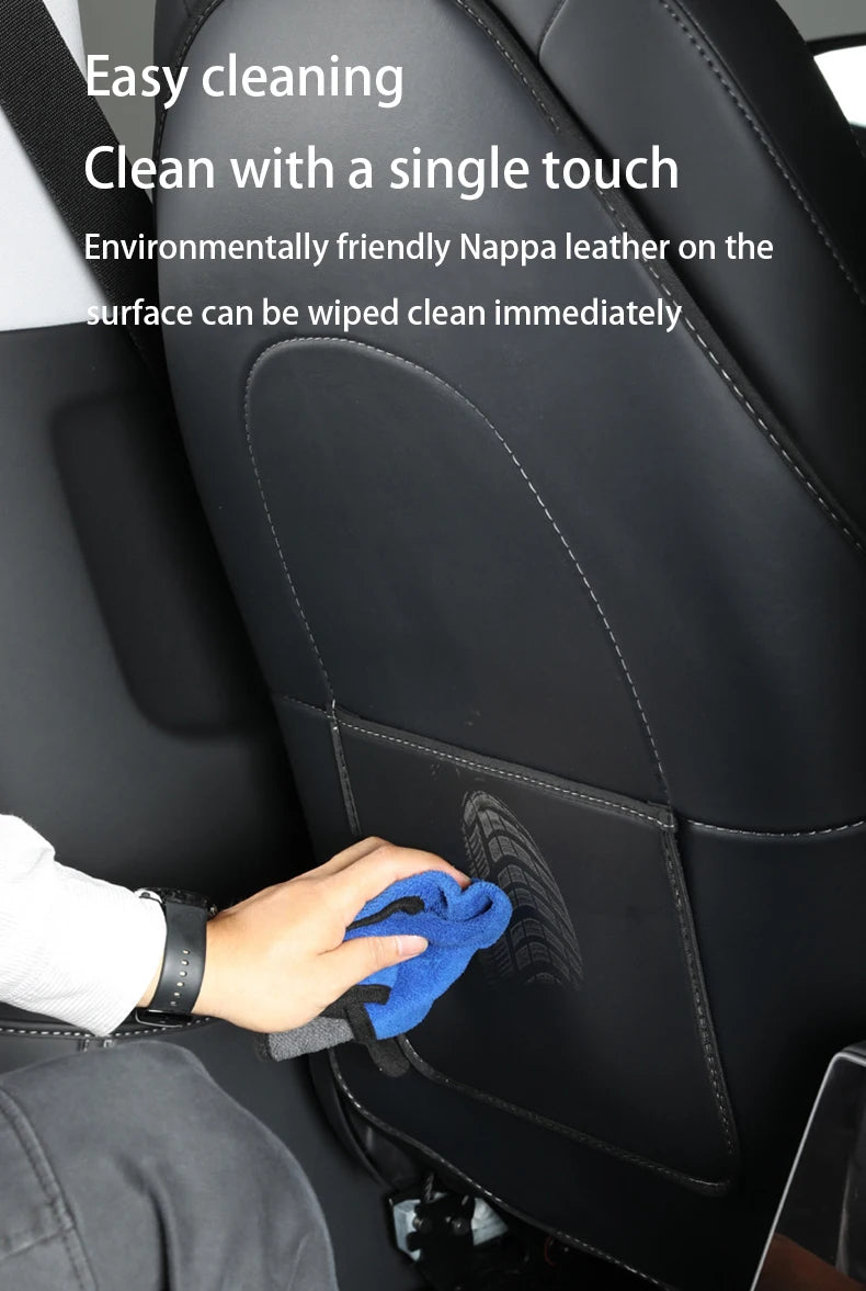 Tesla Model 3 & Y Leather Seat Back Kick Protectors