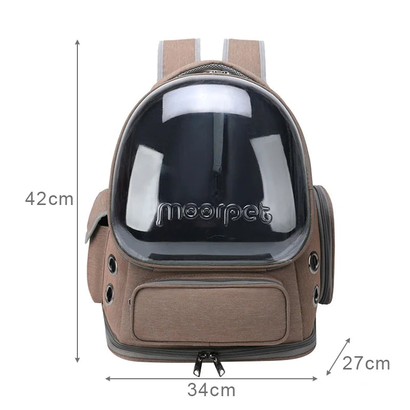 Transparent Breathable Pet Travel Backpack for Cats, Dogs & Birds