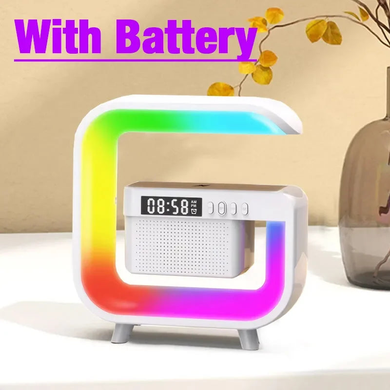 Bluetooth Wireless FM TF Speaker Phone Wireless Charger RGB Light for iPhone Samsung Xiaomi Fast Charging Home Portable Speakers