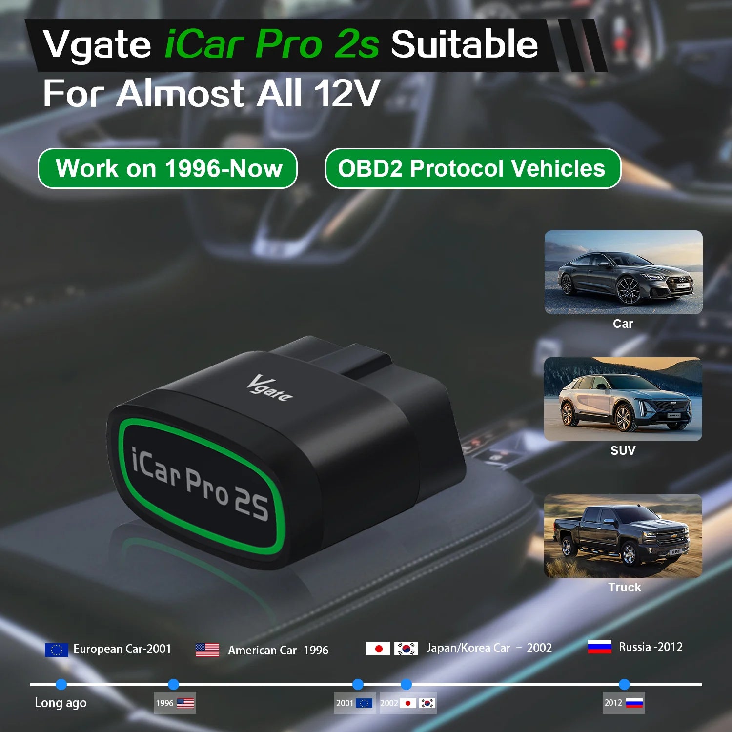 New Vgate iCar Pro 2S ELM327 Bluetooth 5.2 for Android/IOS/PC OBD2 Car Diagnostic Tool elm 327 Upgraded OBD 2 V2.3 Auto Scanner